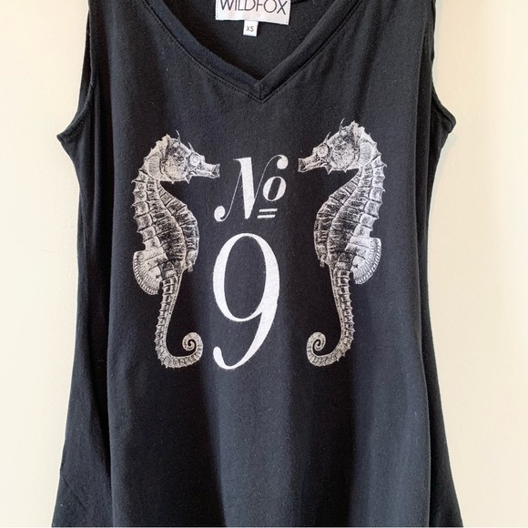 Revolve Wildfox Dreamer Seahorse No. 9 Tank Top Draped Flowy V-neck Black XS - Picture 5 of 11